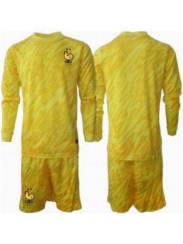 Billige Frankrike Keeper Hjemmedraktsett Barn EM 2024 Langermet (+ Korte bukser)